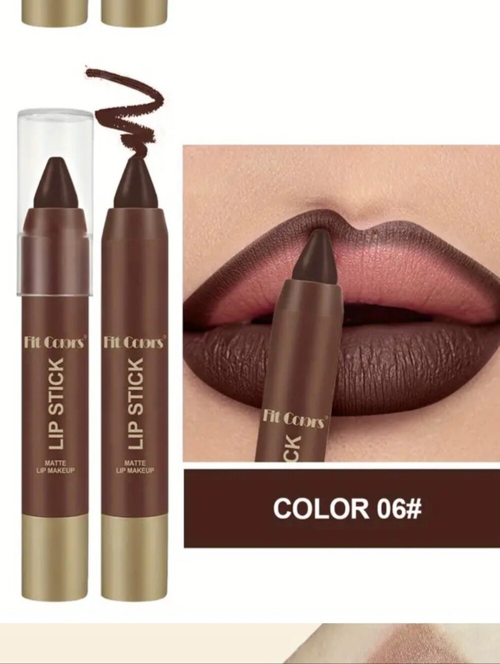 Matte Lipstick Stick in Deep Brown (Color 06)-NIB